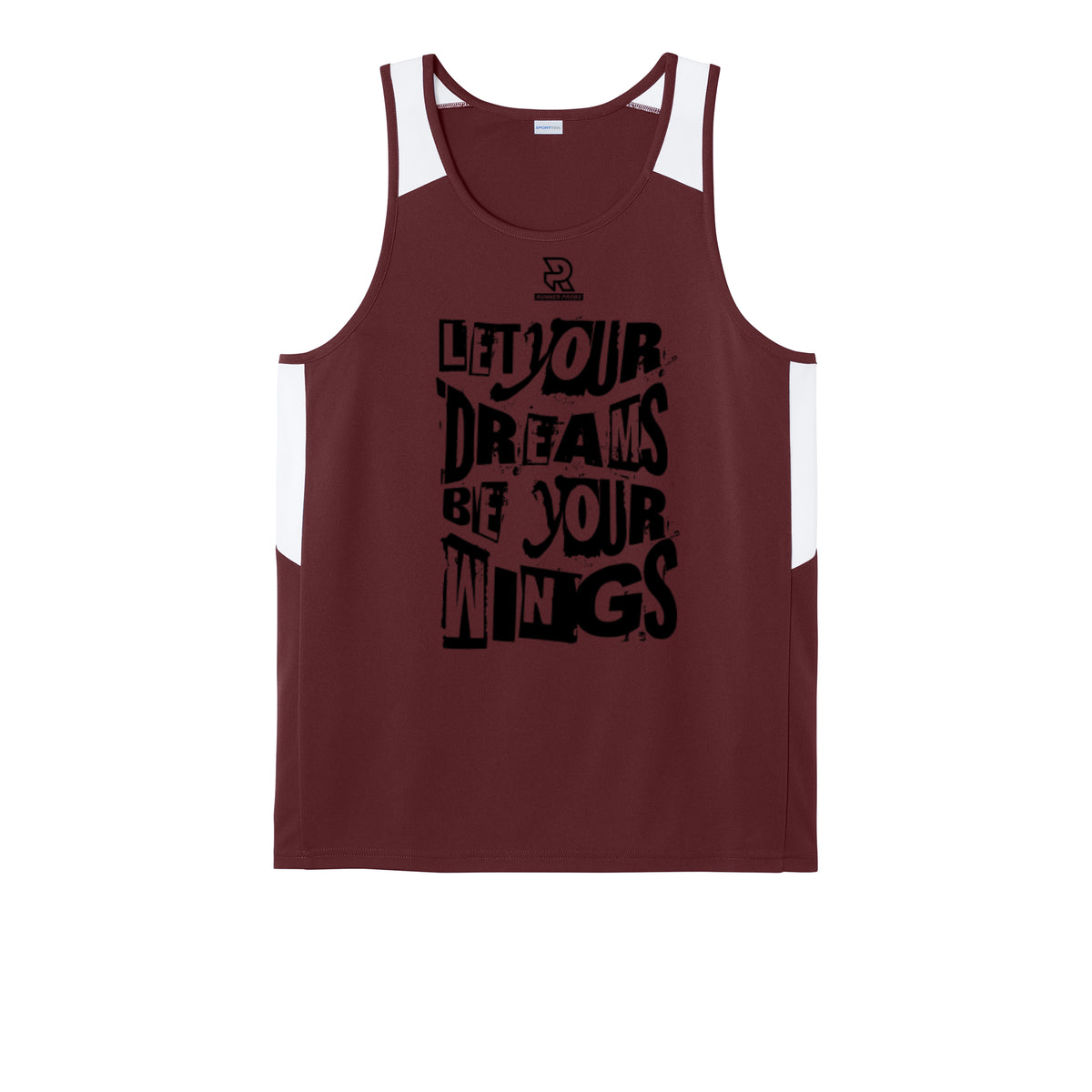 LET YOUR DREAMS BE YOUR WINGS (Black) - Mens Club Track Tank
