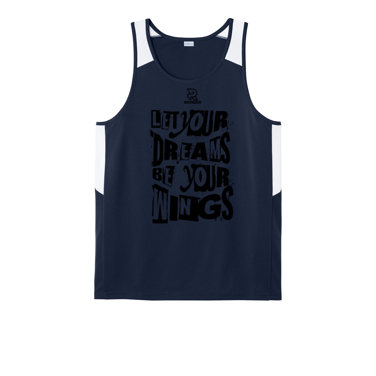 LET YOUR DREAMS BE YOUR WINGS (Black) - Mens Club Track Tank