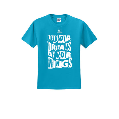 LET YOUR DREAMS BE YOUR WINGS (White) - Short Sleeve 50/50 Tee