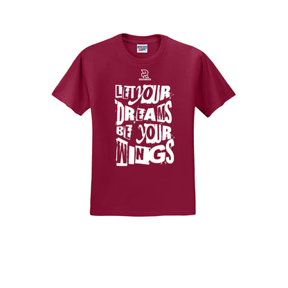LET YOUR DREAMS BE YOUR WINGS (White) - Short Sleeve 50/50 Tee