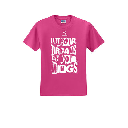 LET YOUR DREAMS BE YOUR WINGS (White) - Short Sleeve 50/50 Tee