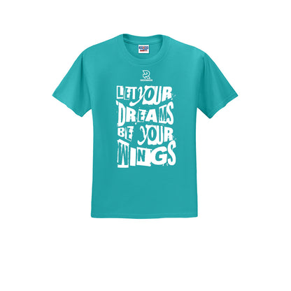LET YOUR DREAMS BE YOUR WINGS (White) - Short Sleeve 50/50 Tee