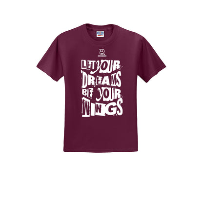 LET YOUR DREAMS BE YOUR WINGS (White) - Short Sleeve 50/50 Tee