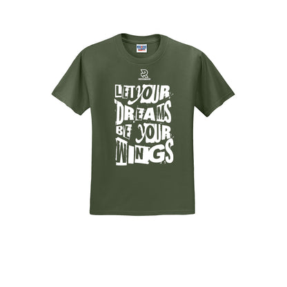 LET YOUR DREAMS BE YOUR WINGS (White) - Short Sleeve 50/50 Tee