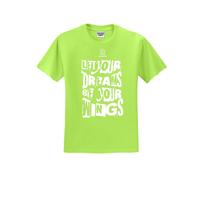 LET YOUR DREAMS BE YOUR WINGS (White) - Short Sleeve 50/50 Tee