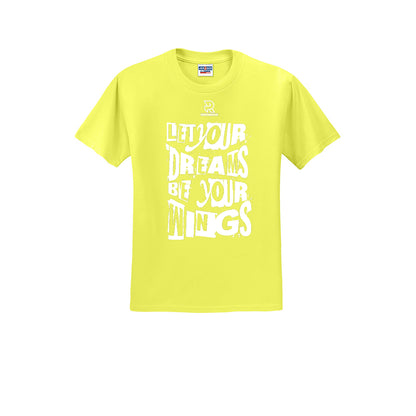 LET YOUR DREAMS BE YOUR WINGS (White) - Short Sleeve 50/50 Tee