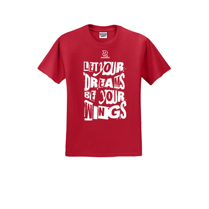 LET YOUR DREAMS BE YOUR WINGS (White) - Short Sleeve 50/50 Tee