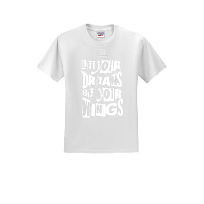 LET YOUR DREAMS BE YOUR WINGS (White) - Short Sleeve 50/50 Tee