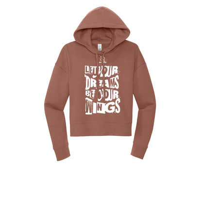 LET YOUR DREAMS BE YOUR WINGS (White) - Womens Fleece Hoodie