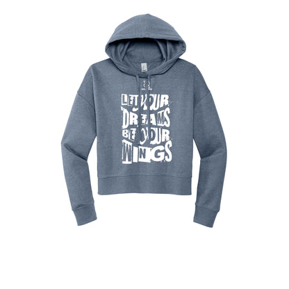 LET YOUR DREAMS BE YOUR WINGS (White) - Womens Fleece Hoodie