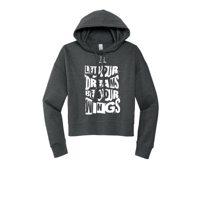 LET YOUR DREAMS BE YOUR WINGS (White) - Womens Fleece Hoodie