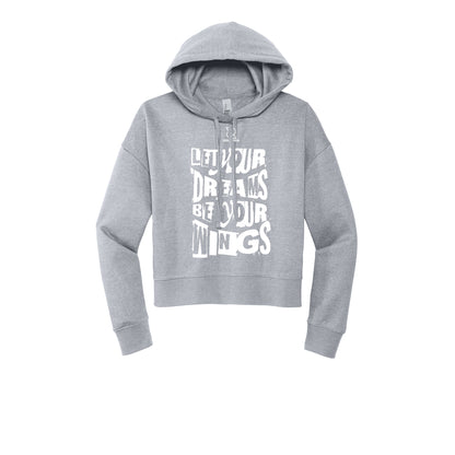 LET YOUR DREAMS BE YOUR WINGS (White) - Womens Fleece Hoodie
