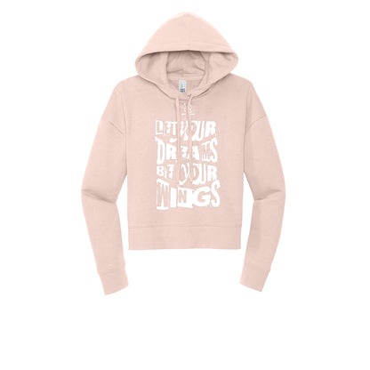 LET YOUR DREAMS BE YOUR WINGS (White) - Womens Fleece Hoodie