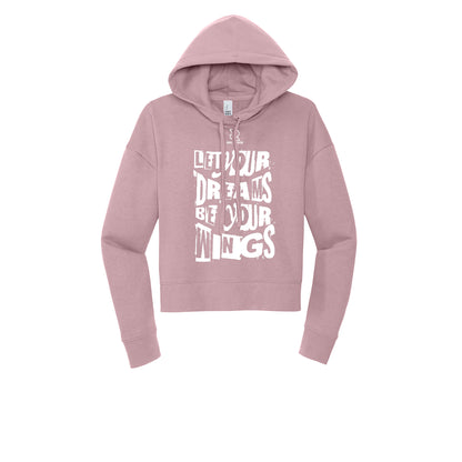 LET YOUR DREAMS BE YOUR WINGS (White) - Womens Fleece Hoodie