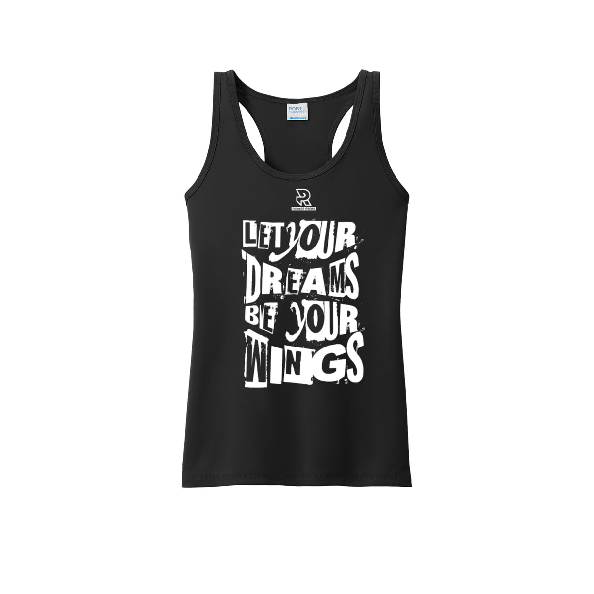 LET YOUR DREAMS BE YOUR WINGS (White) - Womens Performance Tank