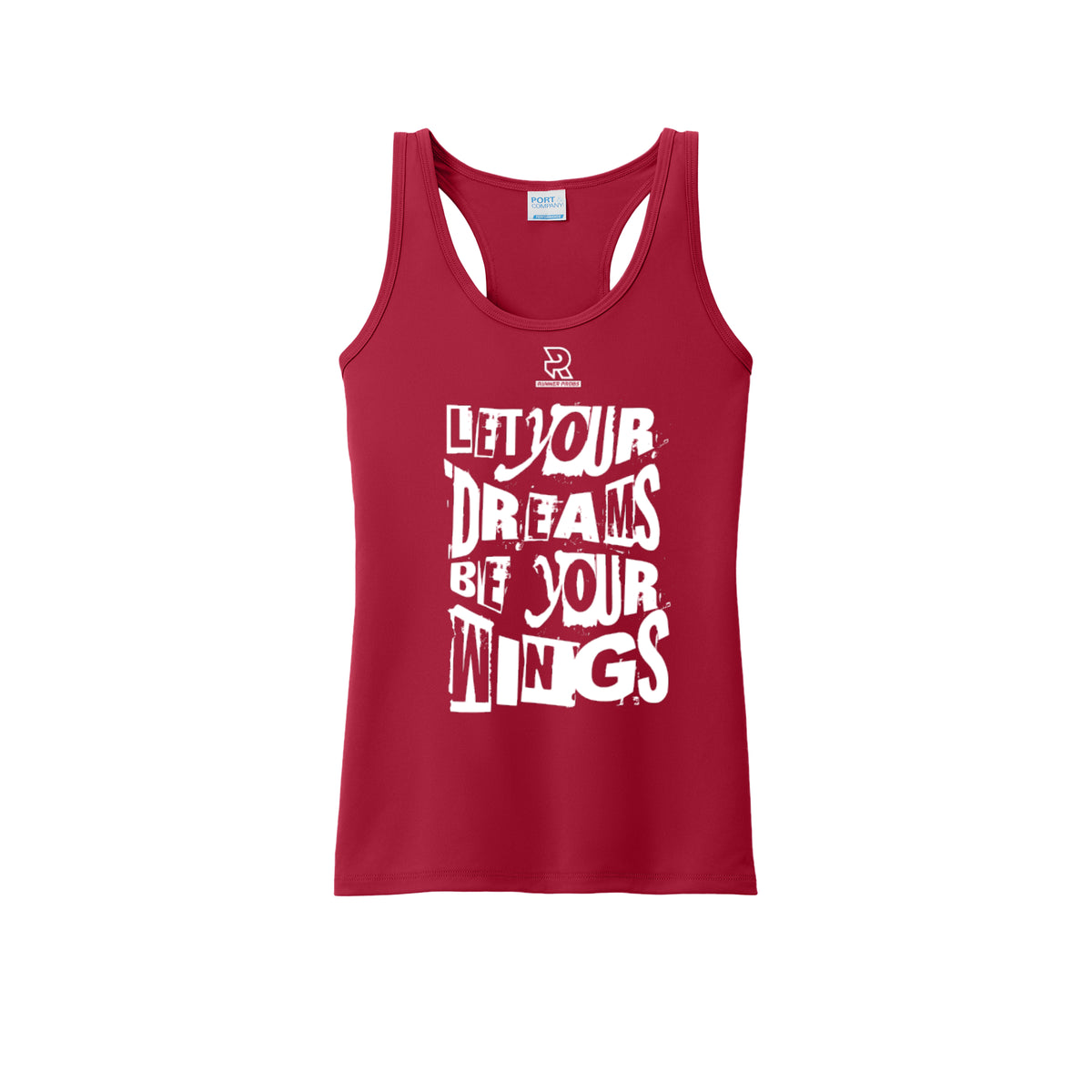 LET YOUR DREAMS BE YOUR WINGS (White) - Womens Performance Tank