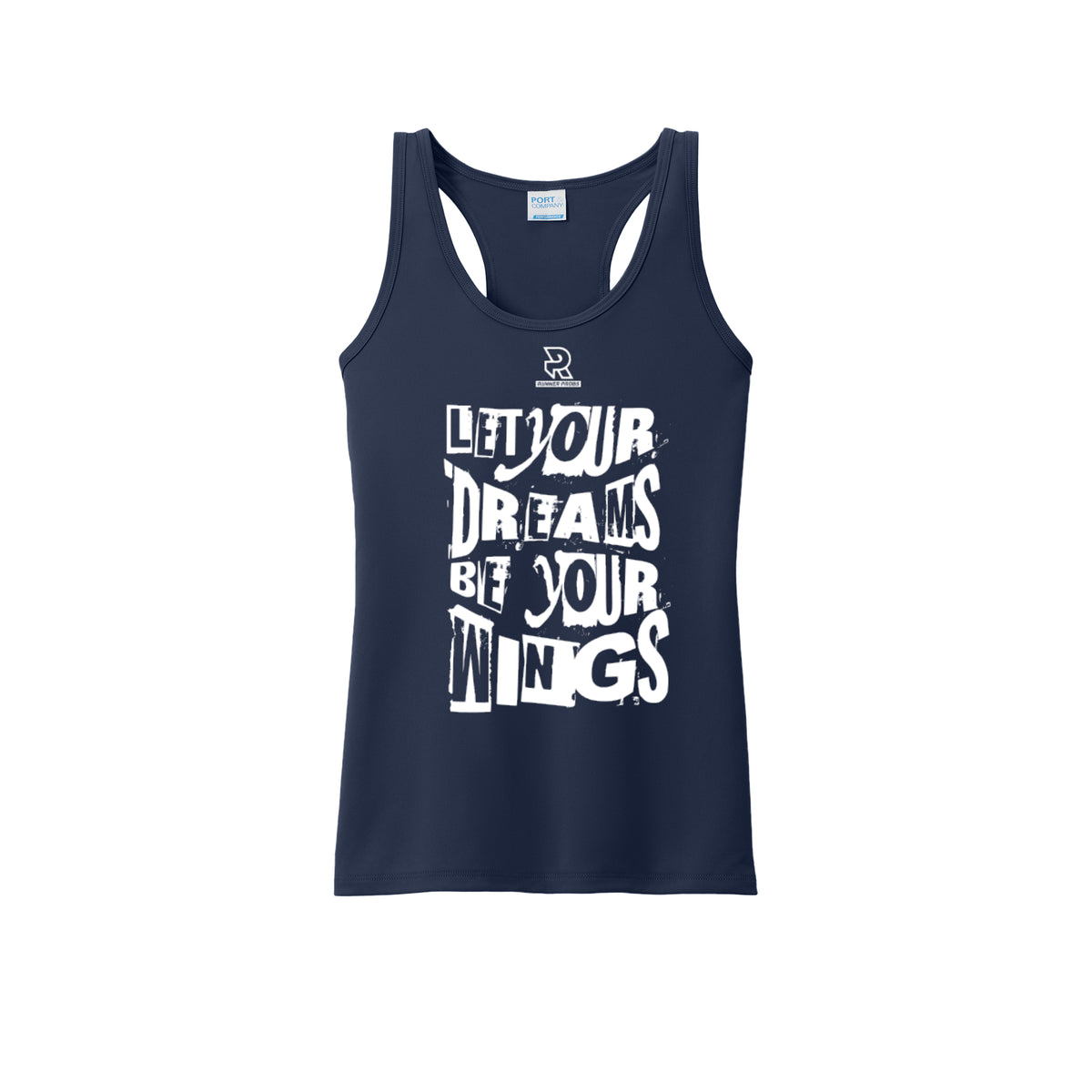 LET YOUR DREAMS BE YOUR WINGS (White) - Womens Performance Tank