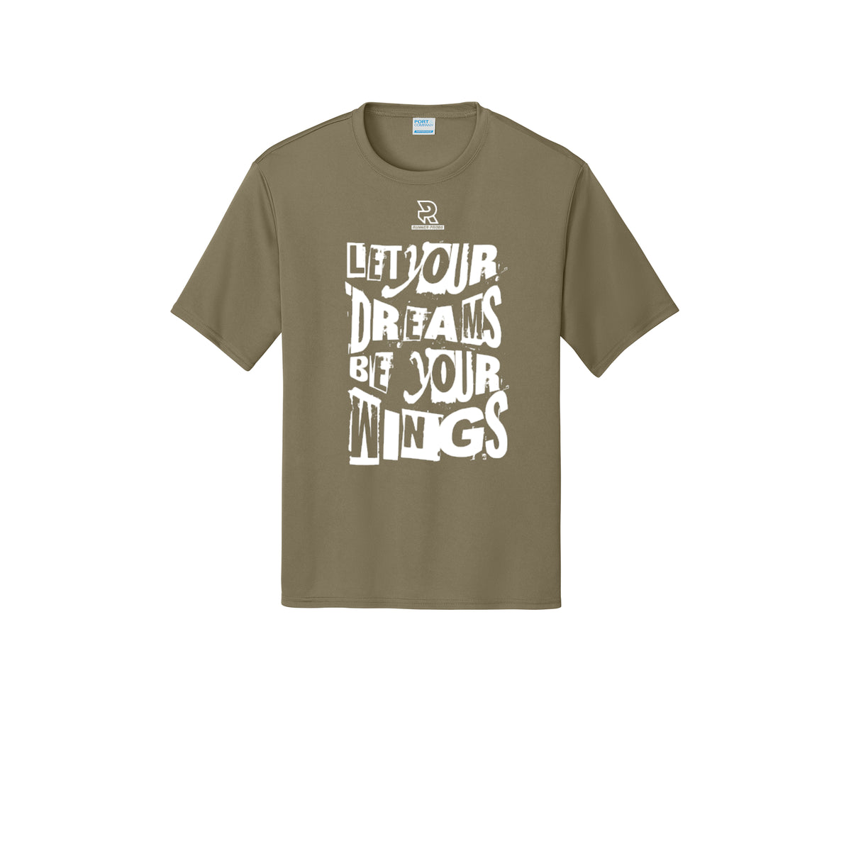 LET YOUR DREAMS BE YOUR WINGS (White) - Short Sleeve Performance Tee