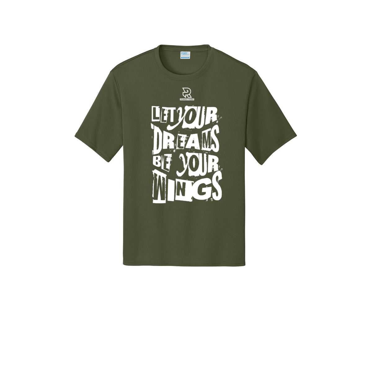 LET YOUR DREAMS BE YOUR WINGS (White) - Short Sleeve Performance Tee