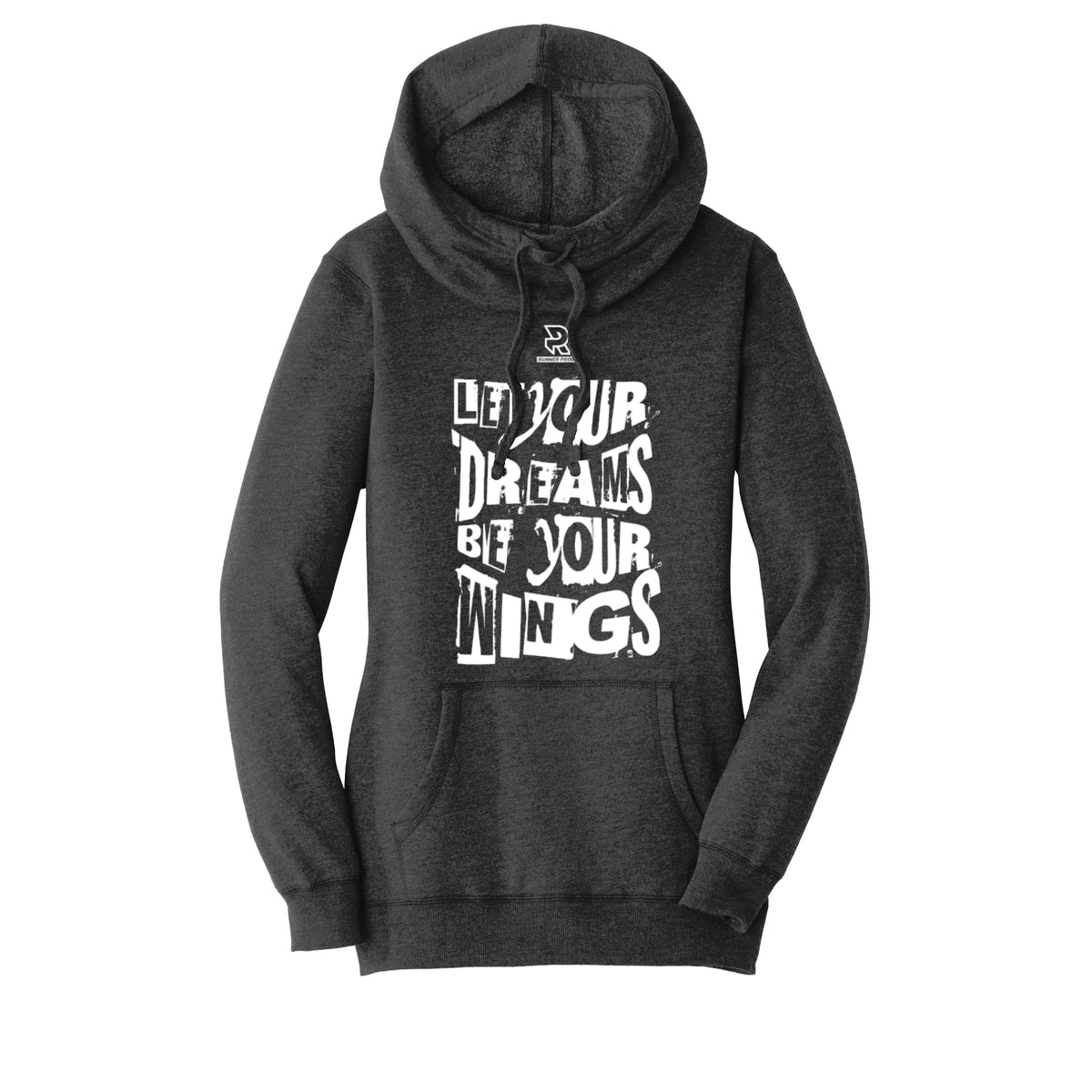 LET YOUR DREAMS BE YOUR WINGS (White) - Womens Lightweight Fleece Hoodie