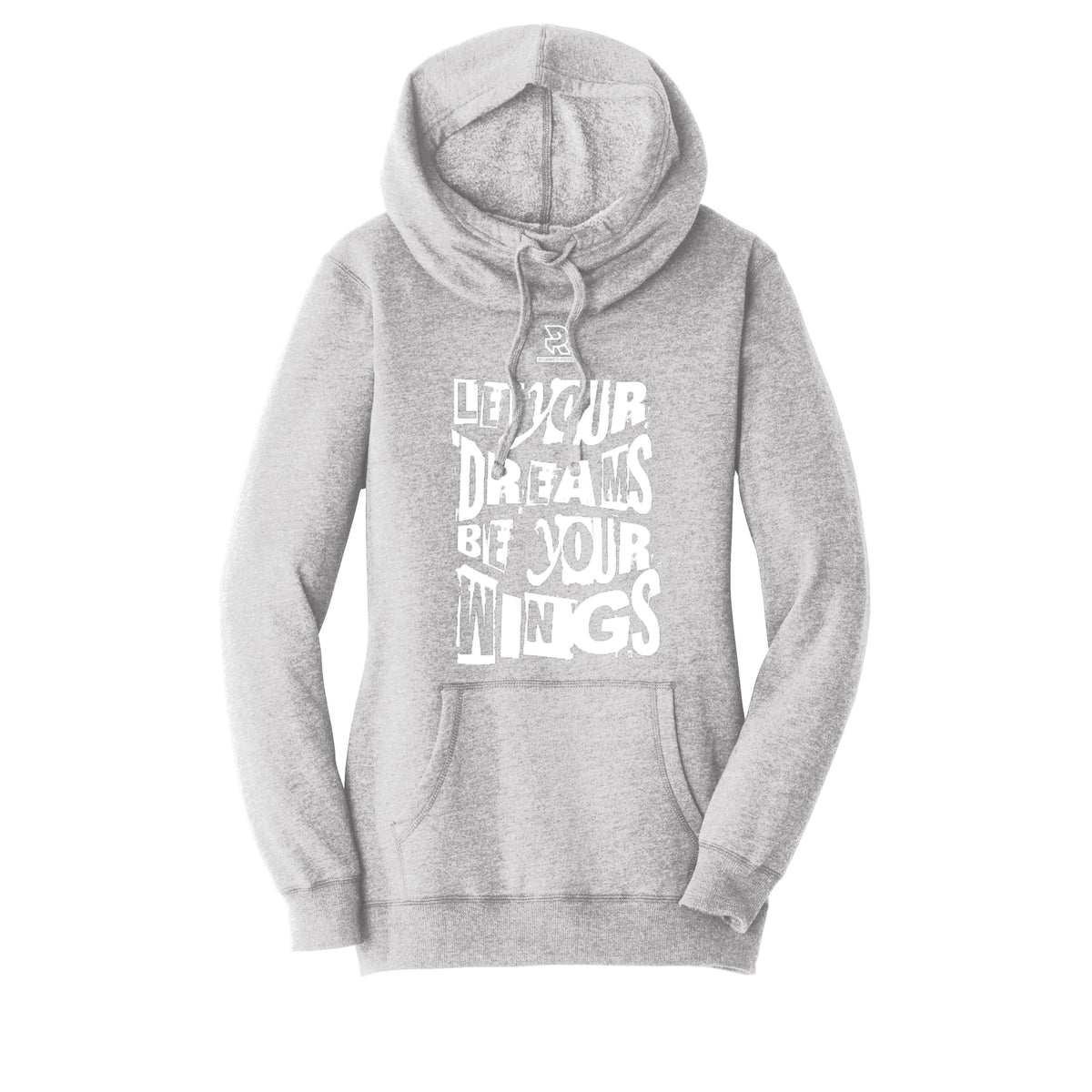 LET YOUR DREAMS BE YOUR WINGS (White) - Womens Lightweight Fleece Hoodie