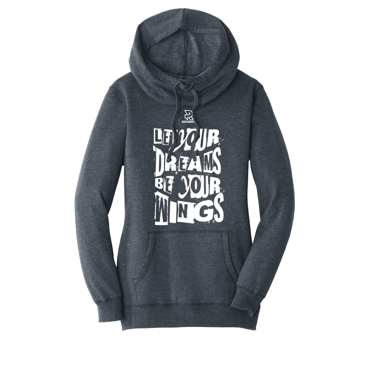 LET YOUR DREAMS BE YOUR WINGS (White) - Womens Lightweight Fleece Hoodie