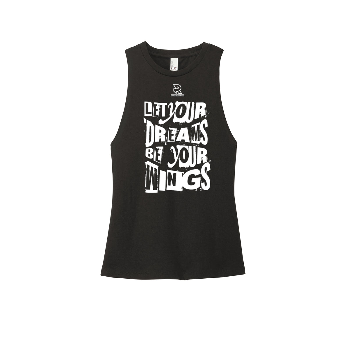 LET YOUR DREAMS BE YOUR WINGS (White) - Womens Perfect Tri Muscle Tank
