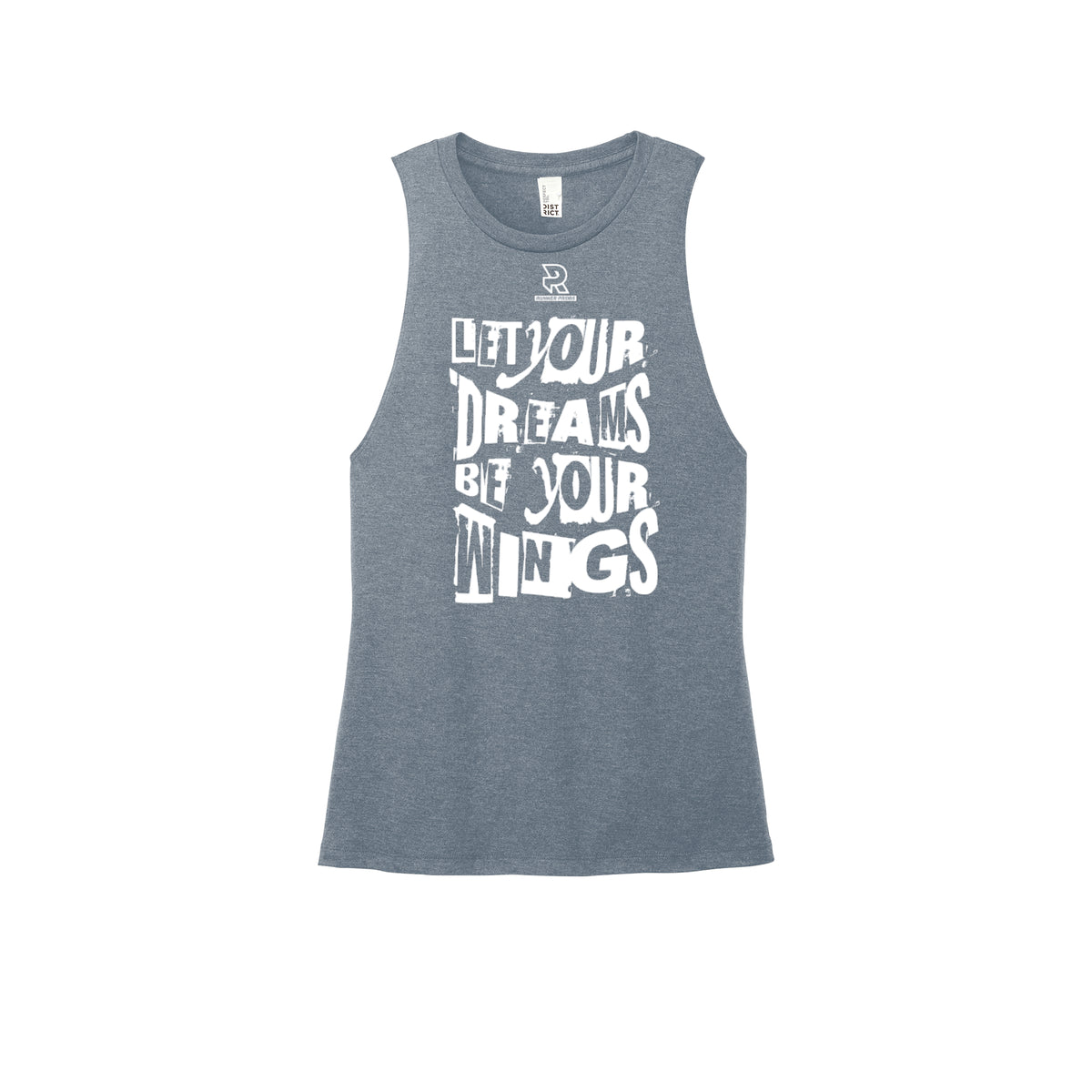 LET YOUR DREAMS BE YOUR WINGS (White) - Womens Perfect Tri Muscle Tank