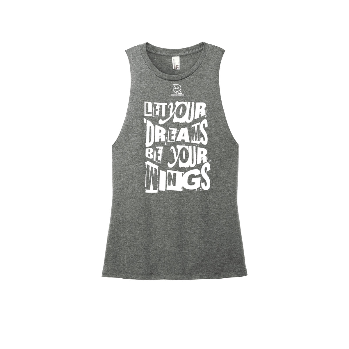 LET YOUR DREAMS BE YOUR WINGS (White) - Womens Perfect Tri Muscle Tank