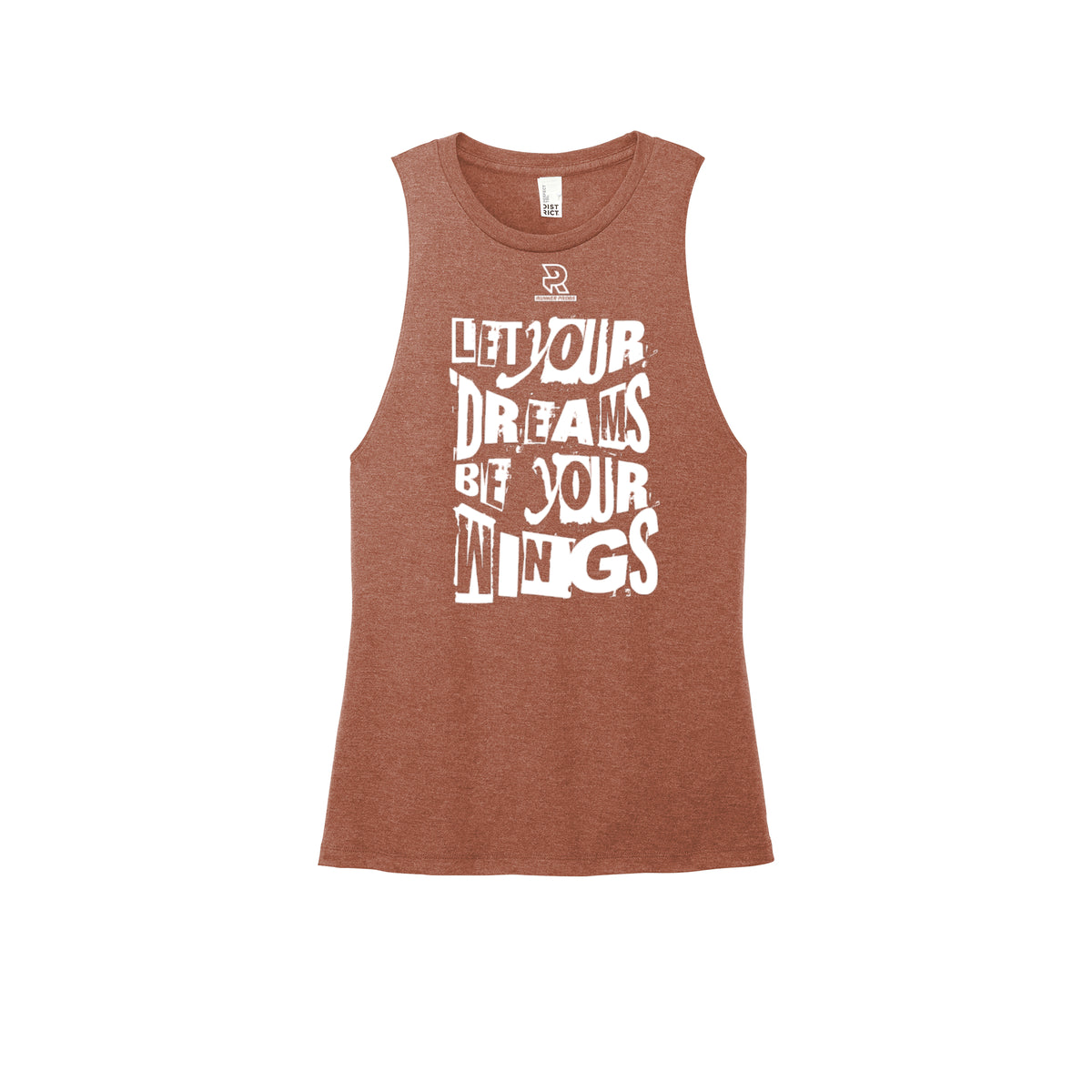 LET YOUR DREAMS BE YOUR WINGS (White) - Womens Perfect Tri Muscle Tank