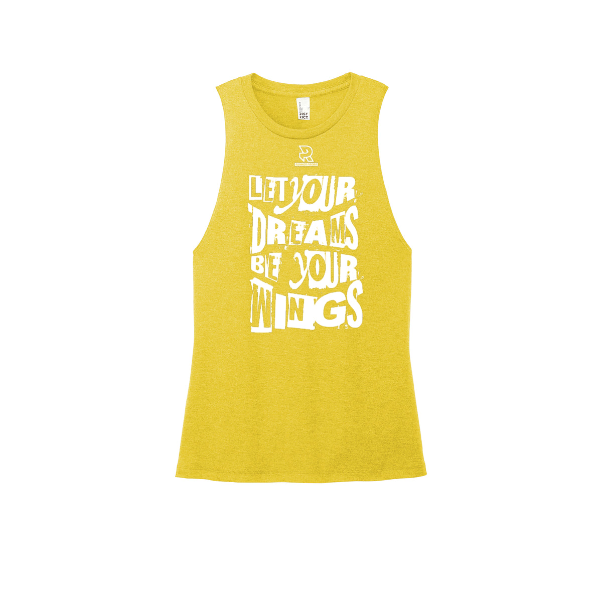 LET YOUR DREAMS BE YOUR WINGS (White) - Womens Perfect Tri Muscle Tank