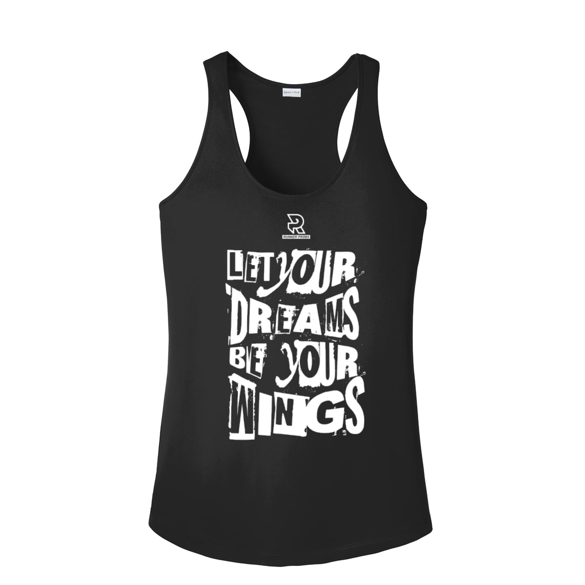 LET YOUR DREAMS BE YOUR WINGS (White) - Womens Competitor Racerback Tank