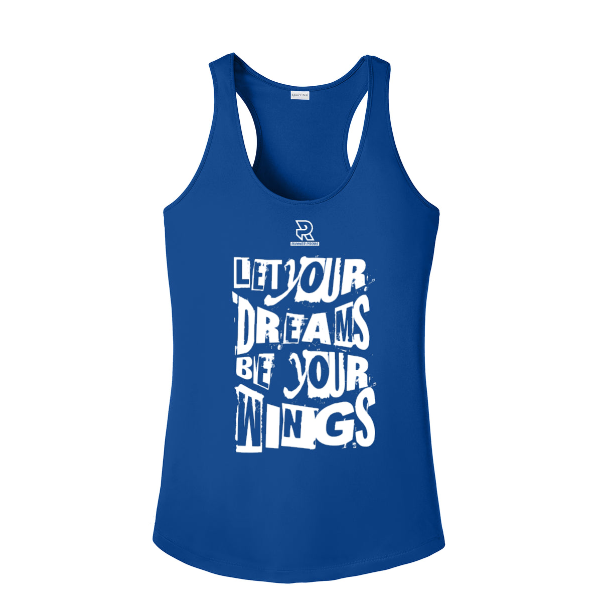 LET YOUR DREAMS BE YOUR WINGS (White) - Womens Competitor Racerback Tank