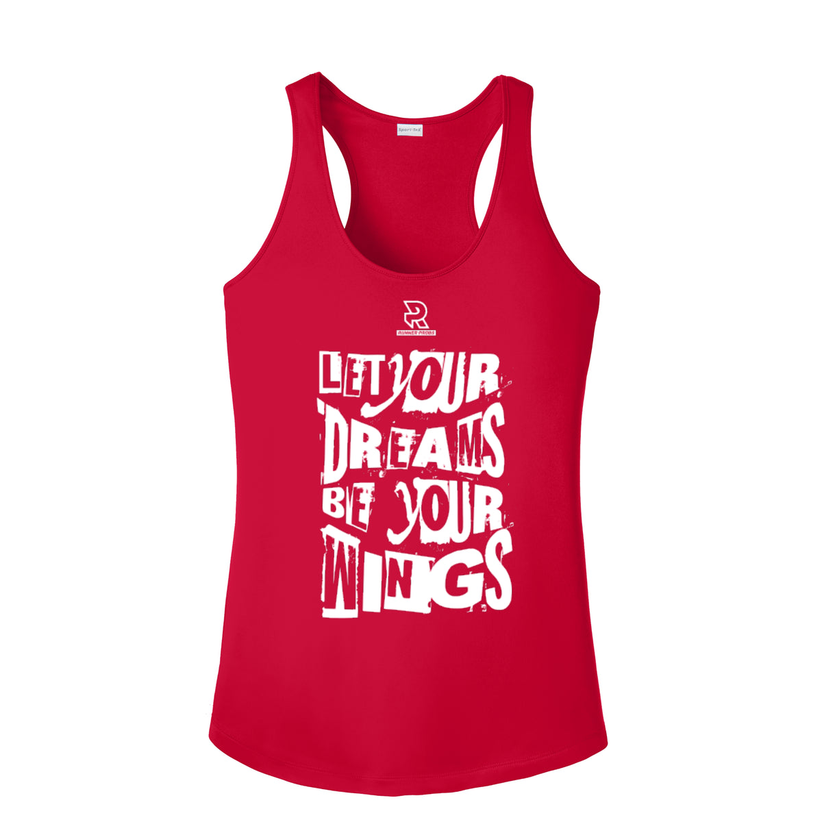 LET YOUR DREAMS BE YOUR WINGS (White) - Womens Competitor Racerback Tank