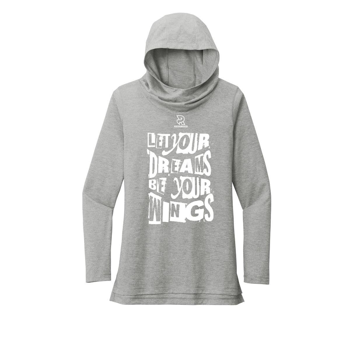 LET YOUR DREAMS BE YOUR WINGS (White) - Womens Tri-Blend Long Sleeve Hoodie