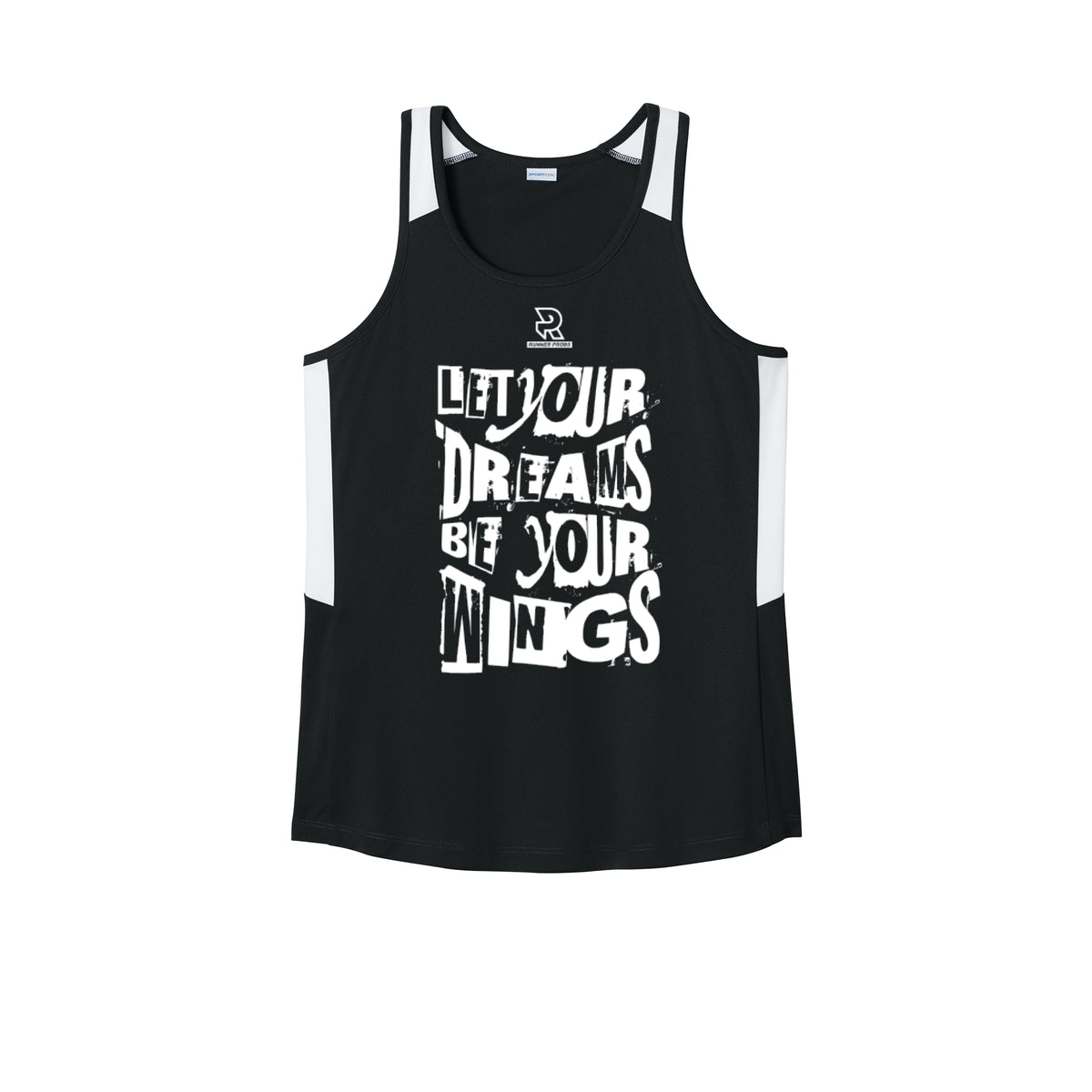 LET YOUR DREAMS BE YOUR WINGS (White) - Womens Club Track Tank