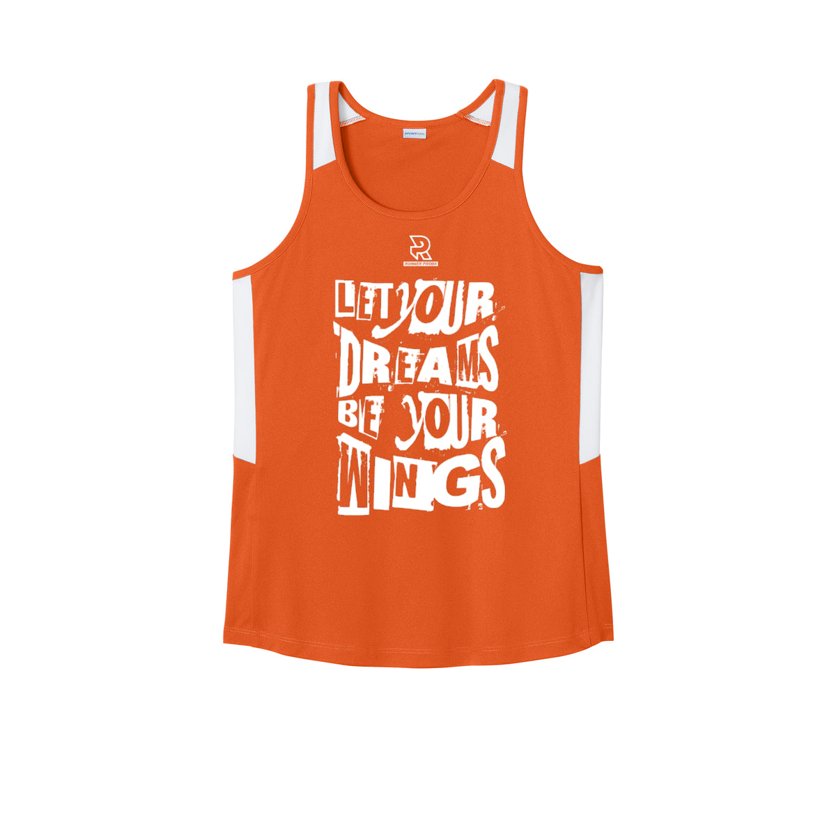 LET YOUR DREAMS BE YOUR WINGS (White) - Womens Club Track Tank