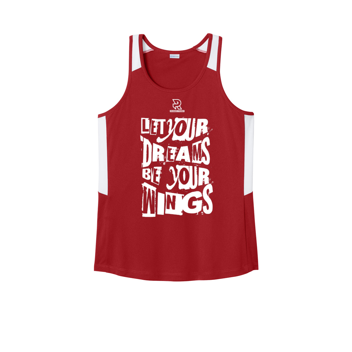 LET YOUR DREAMS BE YOUR WINGS (White) - Womens Club Track Tank