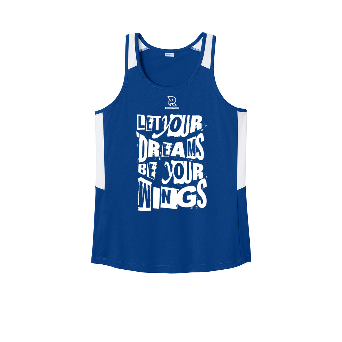 LET YOUR DREAMS BE YOUR WINGS (White) - Womens Club Track Tank