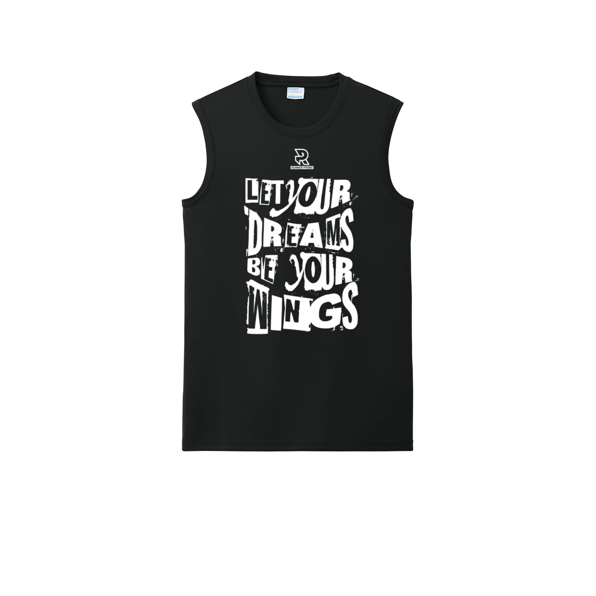 LET YOUR DREAMS BE YOUR WINGS (White) - Sleeveless Performance Tee