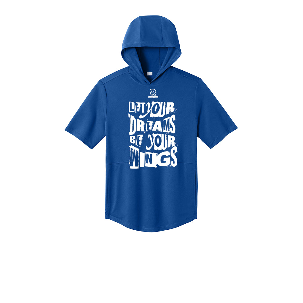 LET YOUR DREAMS BE YOUR WINGS (White) - Short Sleeve Performance Hoodie