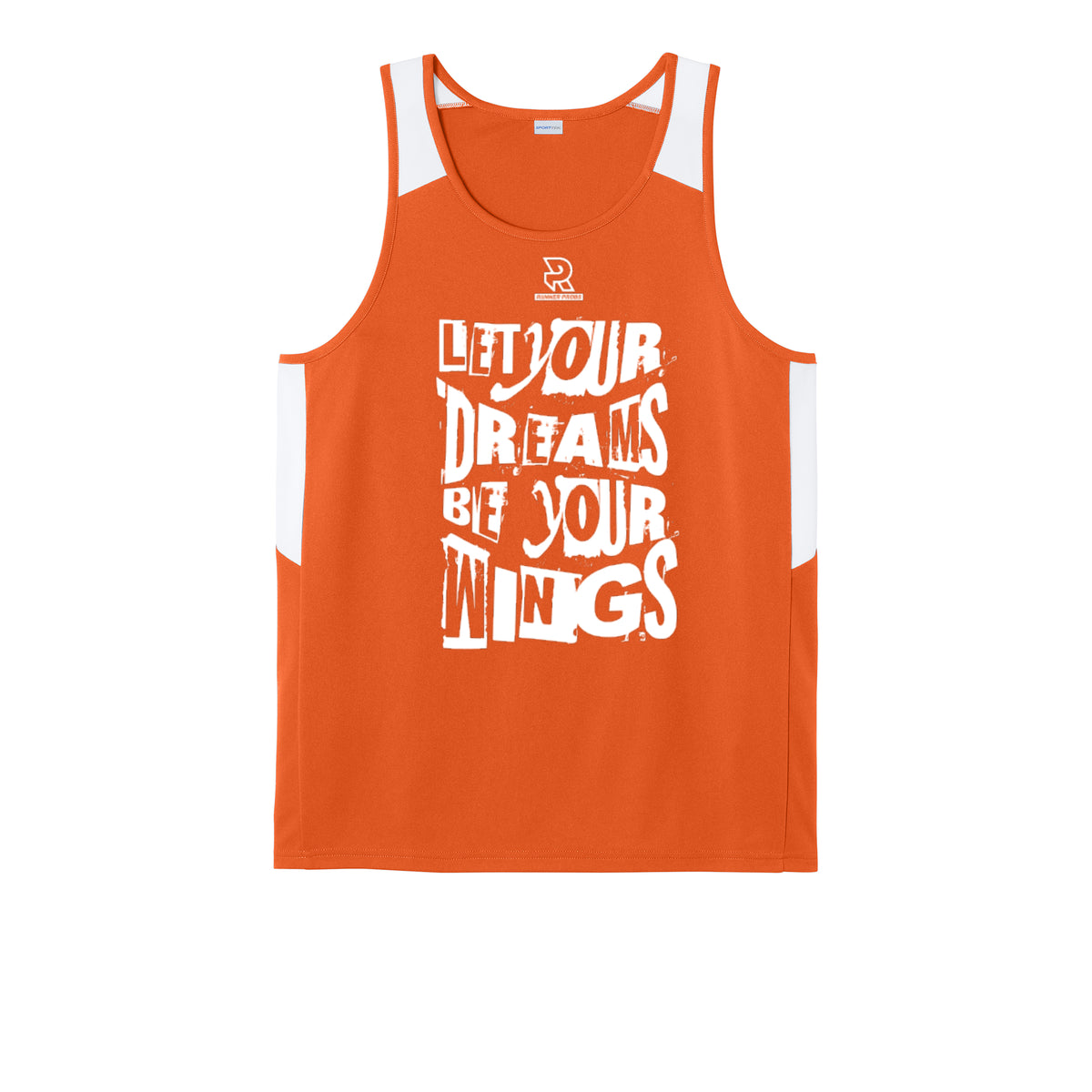 LET YOUR DREAMS BE YOUR WINGS (White) - Mens Club Track Tank