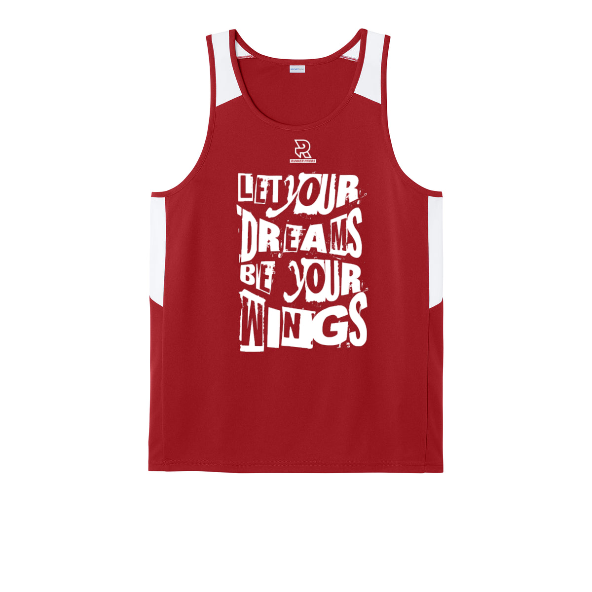 LET YOUR DREAMS BE YOUR WINGS (White) - Mens Club Track Tank