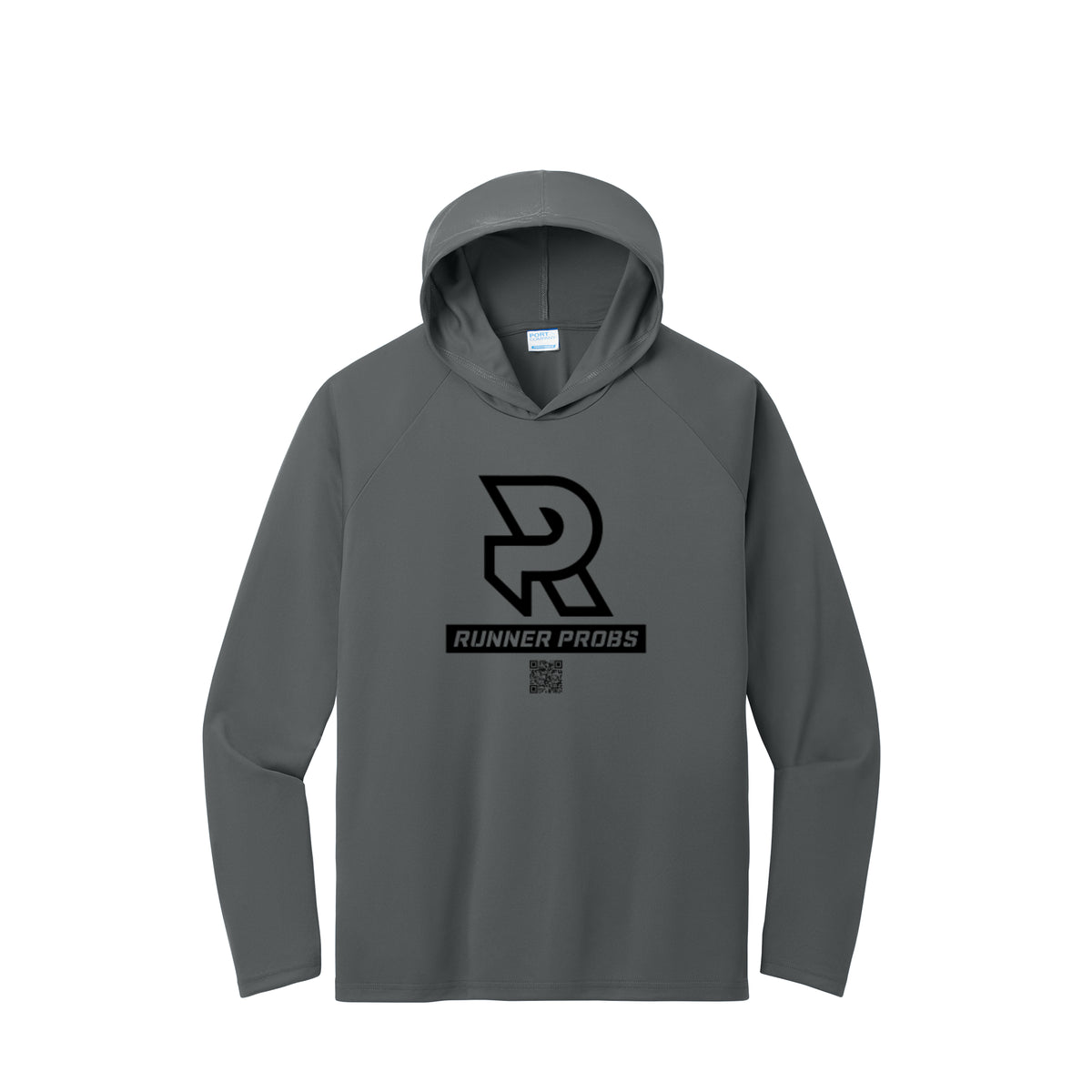 LOGO (Black) - Long Sleeve Hooded Performance Tee