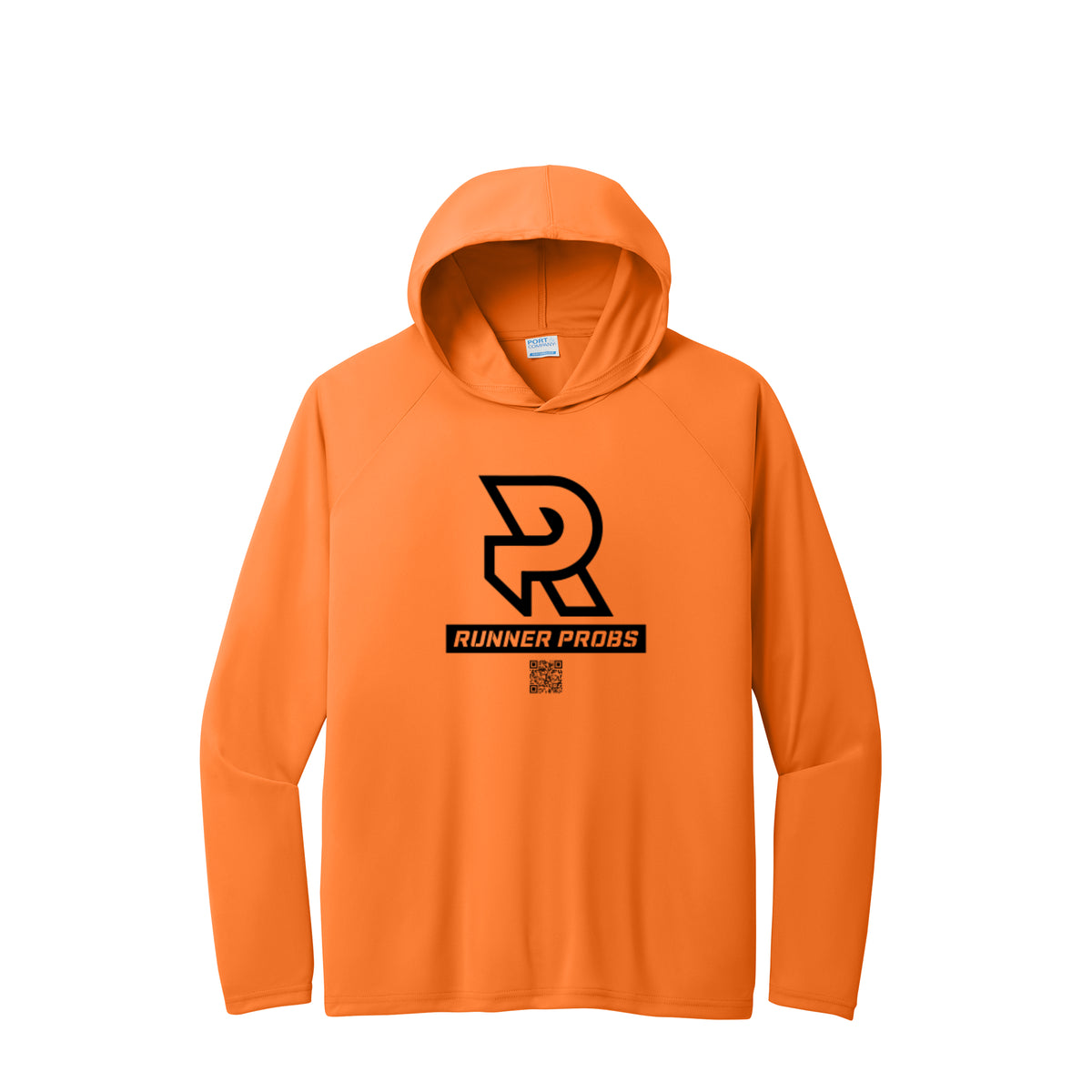 LOGO (Black) - Long Sleeve Hooded Performance Tee