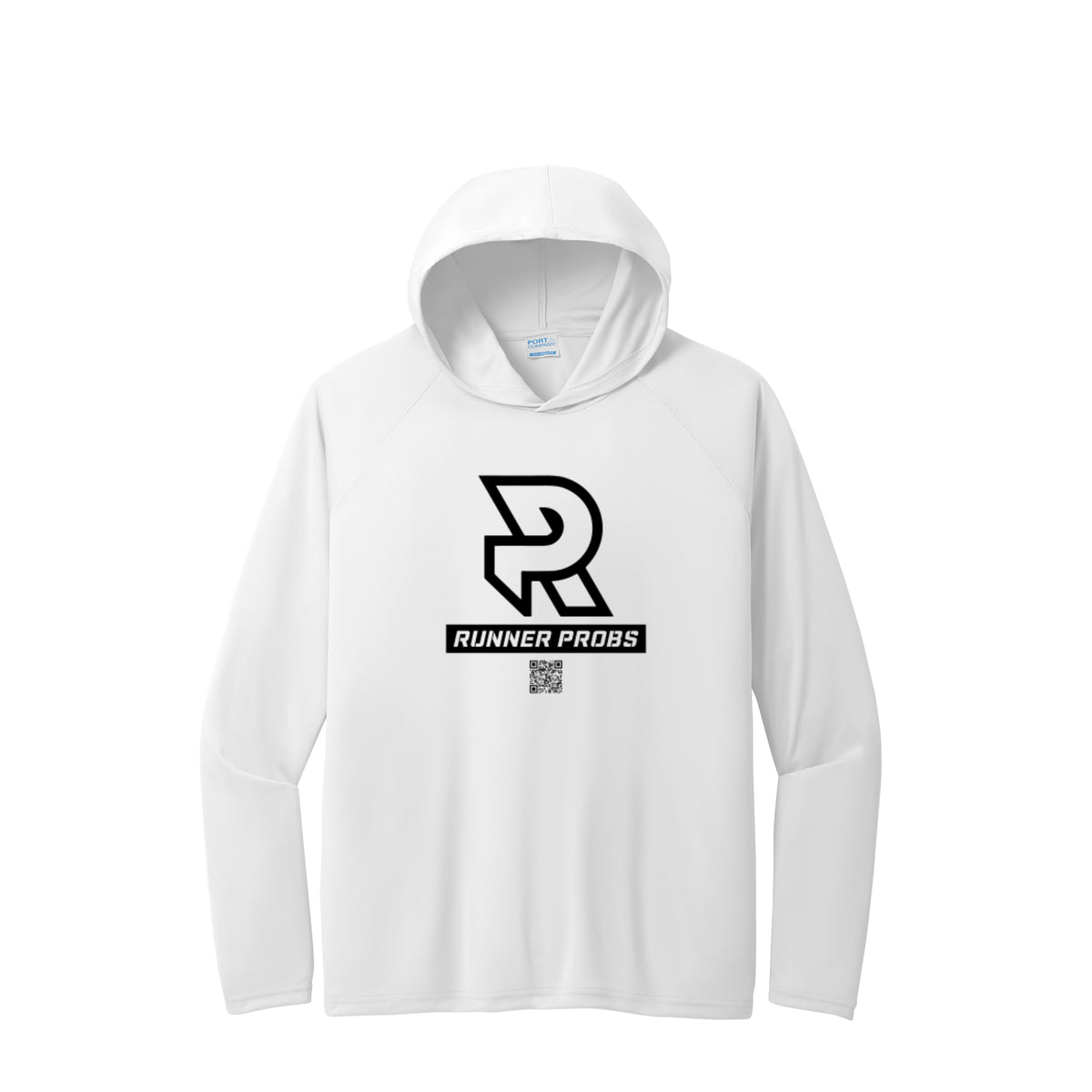LOGO (Black) - Long Sleeve Hooded Performance Tee