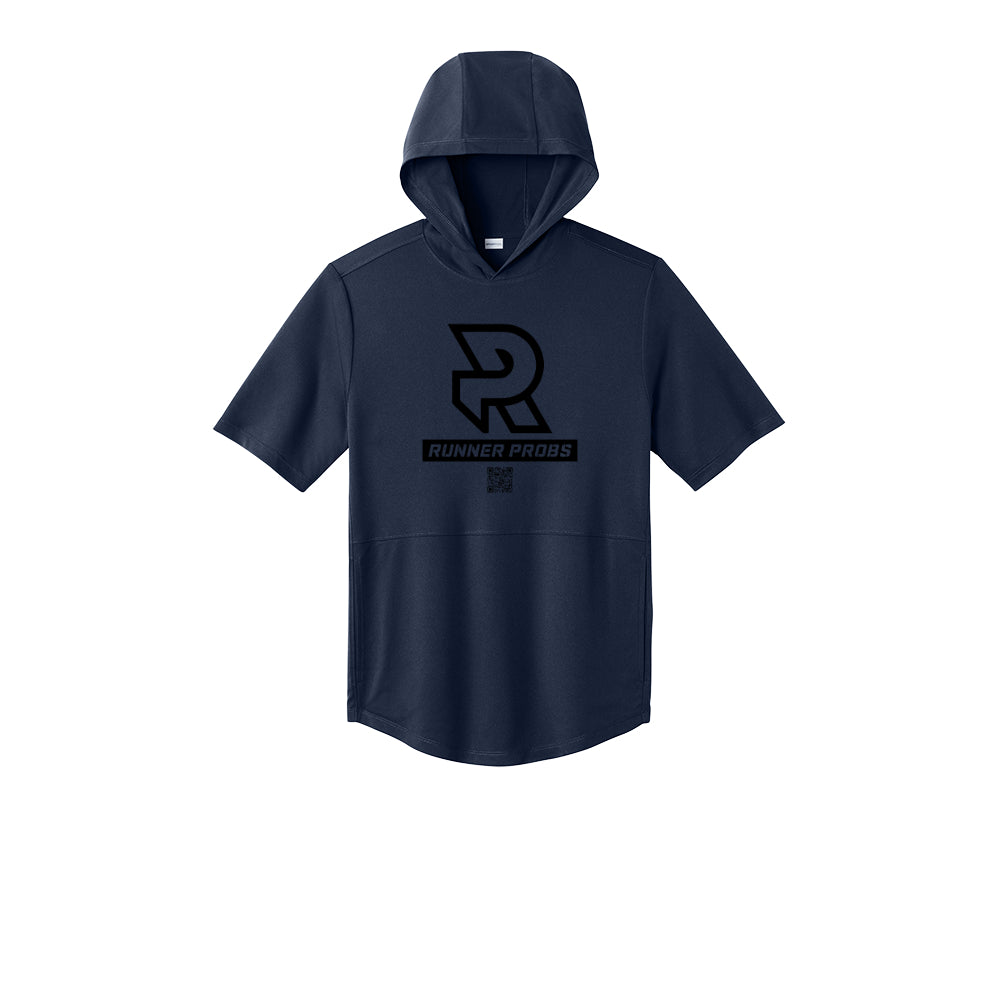 LOGO (Black) - Short Sleeve Performance Hoodie