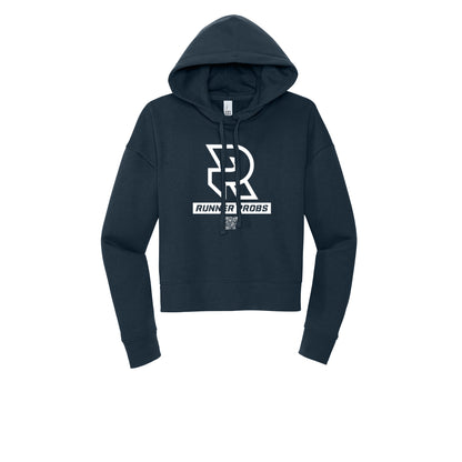 LOGO (White) - Womens Fleece Hoodie