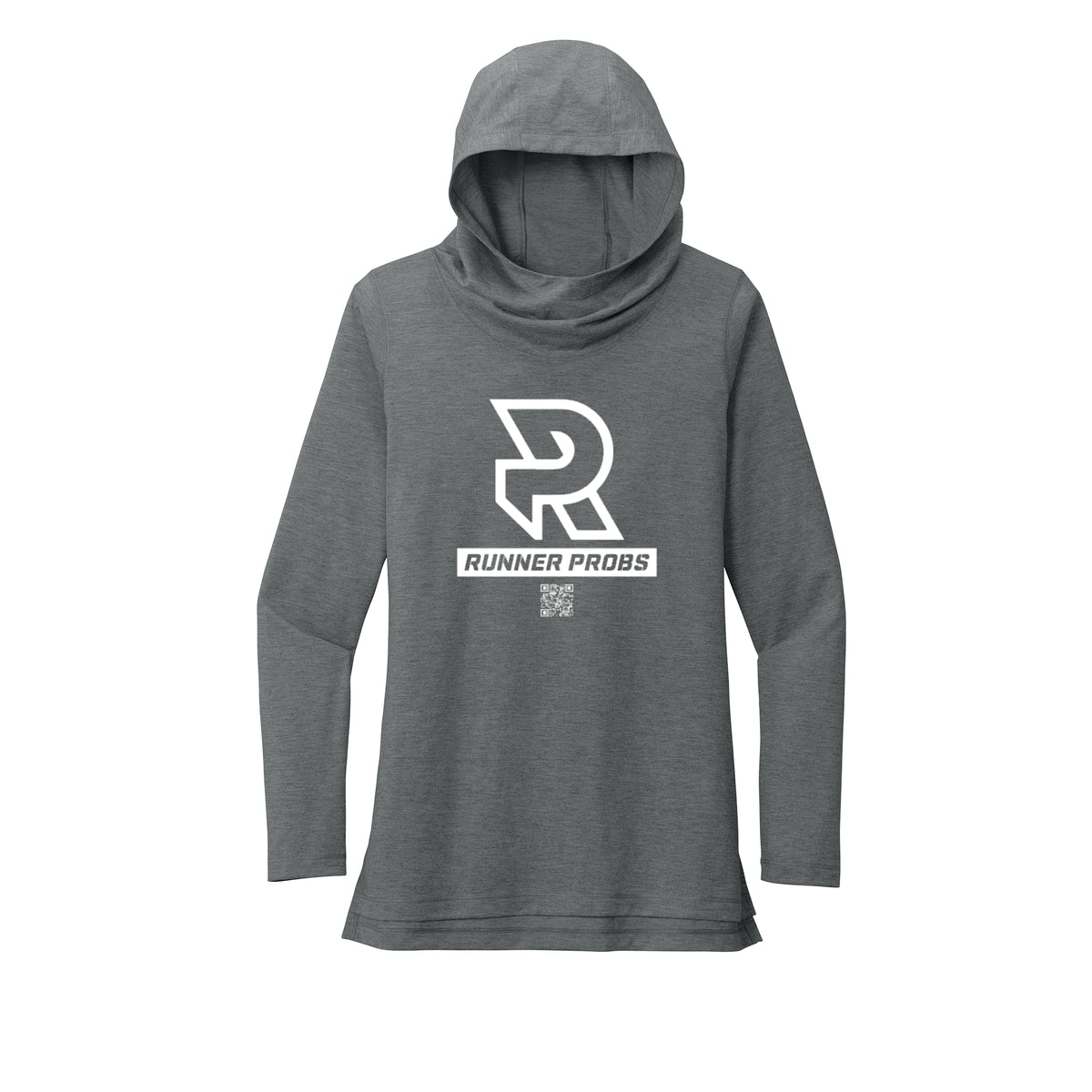 LOGO (White) - Womens Tri-Blend Long Sleeve Hoodie