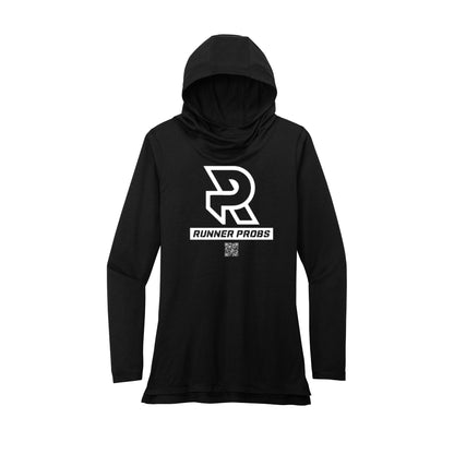 LOGO (White) - Womens Tri-Blend Long Sleeve Hoodie